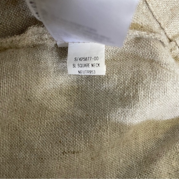 NWT Old Navy Linen Blend Dress Smocked Boho Square Neck Sheath Mini Large - Picture 7 of 11